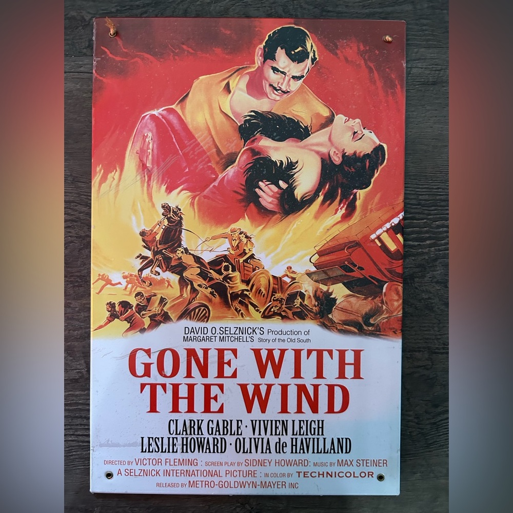 Vintage Gone With The Wind Movie Poster metal sign